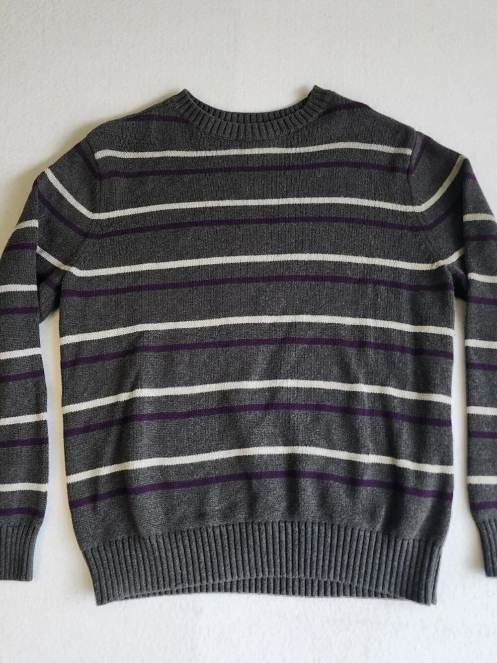 St. John's Bay Men's Striped Cotton Crewneck Sweater